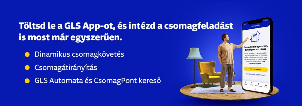GLS Applikáció csomagfeladáshoz, csomag nyomon követéshez.