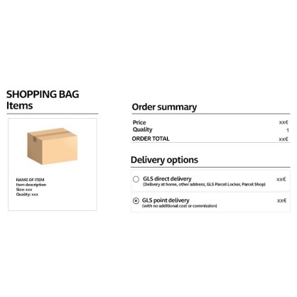 Image of example of a shopping cart with GLS delivery options
